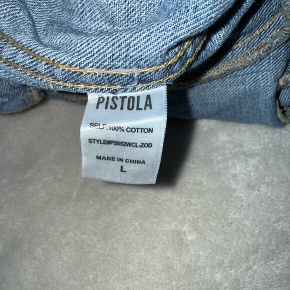 Women’s Pistola Denim Jean Jacket  Embroidered Stars Size Large - Picture 6 of 7